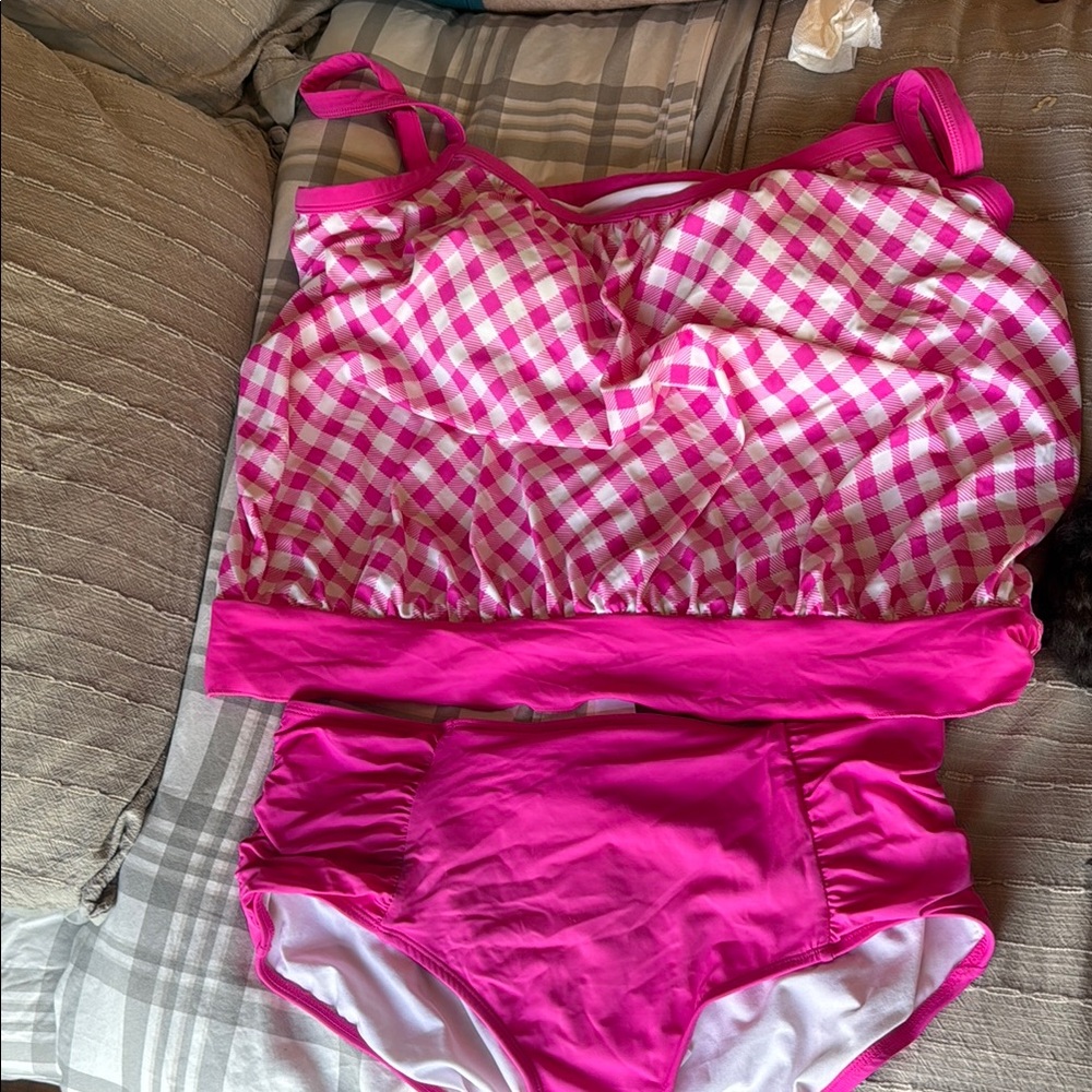 Kim Rogers Pink Gingham Bikini
